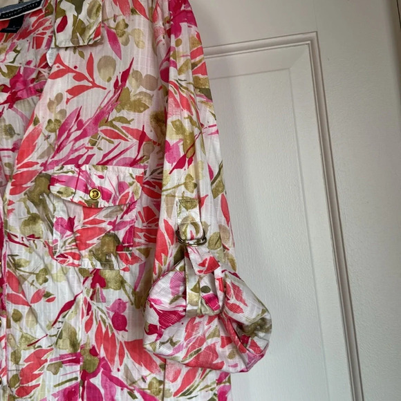 🌹Pretty Karen Scott 3/4 sleeve Button down top  Size L 🌹 - Picture 4 of 9